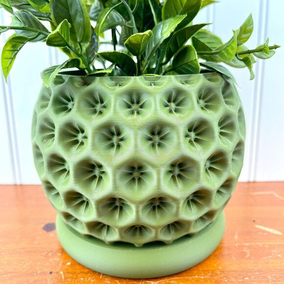 Modern Geometric Planter with Drainage Tray, Starry Planter Pot - Picture 2 of 10